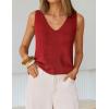 ZESICA Women’s Summer Crochet V Neck Tank Tops 2026 Sleeveless Knit Sweater Vest Going Out Beach Vacation Clothes(Red)