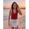 ZESICA Women’s Summer Crochet V Neck Tank Tops 2026 Sleeveless Knit Sweater Vest Going Out Beach Vacation Clothes(Red)