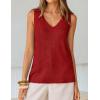 ZESICA Women’s Summer Crochet V Neck Tank Tops 2026 Sleeveless Knit Sweater Vest Going Out Beach Vacation Clothes(Red)
