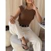 ZESICA Women’s Summer Ruched Trendy Tank Top 2026 Cap Sleeve Boat Neck Slim Fit Spring Tops Going Out Tee Shirts Fashion(Coffee)