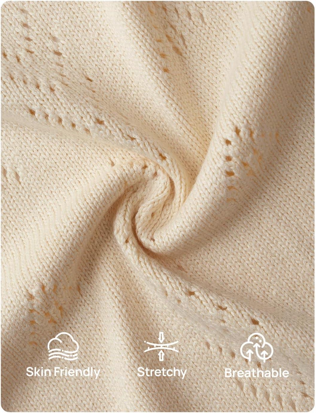 imageZESICA Womens Summer Crochet Sleeveless V Neck Vest Tops 2026 Casual Lightweight Knit Sweaters Fashion Vacation ClothesApricot