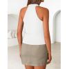ZESICA Women’s 2026 Summer Halter Wrap Tops Sleeveless V Neck Ruched Tie Fitted Racerback Trendy Going Out Tops(White)
