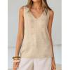 ZESICA Women’s Summer Crochet Sleeveless V Neck Vest Tops 2026 Casual Lightweight Knit Sweaters Fashion Vacation Clothes(Apricot)