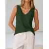 ZESICA Women’s Summer Crochet Sleeveless V Neck Vest Tops 2026 Casual Lightweight Knit Sweaters Fashion Vacation Clothes(Armygreen)