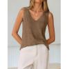 ZESICA Women’s Summer Crochet Sleeveless V Neck Vest Tops 2026 Casual Lightweight Knit Sweaters Fashion Vacation Clothes(Khaki)