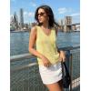ZESICA Women’s Summer Crochet Sleeveless V Neck Vest Tops 2026 Casual Lightweight Knit Sweaters Fashion Vacation Clothes(Yellow)