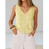 ZESICA Women’s Summer Crochet Sleeveless V Neck Vest Tops 2026 Casual Lightweight Knit Sweaters Fashion Vacation Clothes(Yellow)