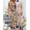 ZESICA Women’s Summer Off Shoulder Floral Bodycon Maxi Dress 2026 Ruched Elegant Formal Cocktail Wedding Guest Long Dresses(Light Khaki)