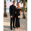ZESICA Women’s Summer Off Shoulder Floral Bodycon Maxi Dress 2026 Ruched Elegant Formal Cocktail Wedding Guest Long Dresses(Solid Black)