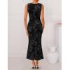 ZESICA Womens 2026 Summer Floral Wedding Guest Midi Dress Sleeveless Mesh Slit Bodycon Formal Cocktail Party Dresses(Dim)
