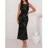 ZESICA Womens 2026 Summer Floral Wedding Guest Midi Dress Sleeveless Mesh Slit Bodycon Formal Cocktail Party Dresses(Dim)