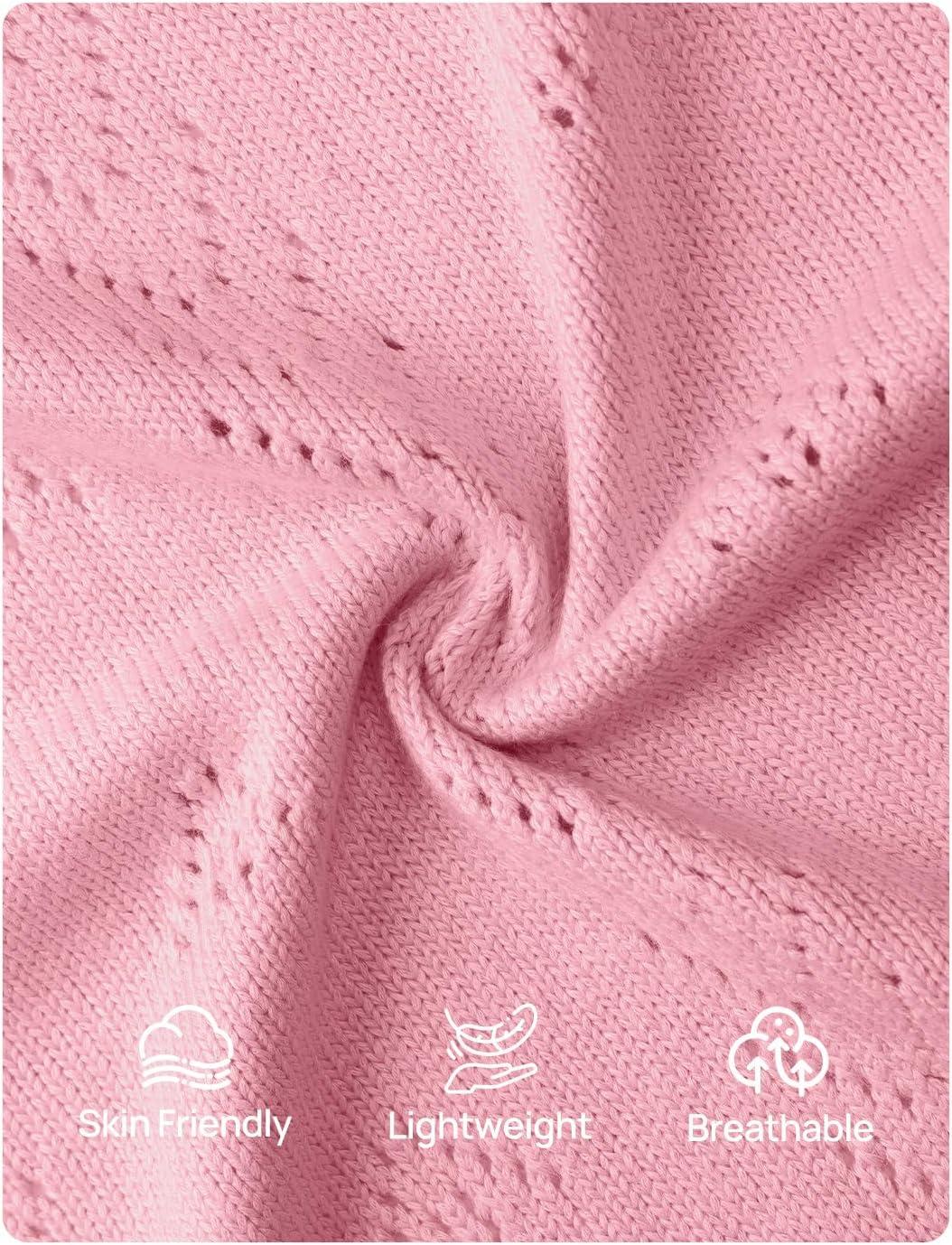 imageZESICA Womens Summer Crochet Sleeveless V Neck Vest Tops 2026 Casual Lightweight Knit Sweaters Fashion Vacation ClothesPink