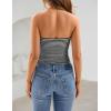 ZESICA Women’s Spring Striped Strapless Crop Tube Tops 2026 Summer Knit Bandeau Going Out Shirts Y2K Beach Vacation Outfits(Black)