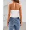 ZESICA Women’s Spring Striped Strapless Crop Tube Tops 2026 Summer Knit Bandeau Going Out Shirts Y2K Beach Vacation Outfits(Solidwhite)