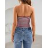 ZESICA Women’s Spring Striped Strapless Crop Tube Tops 2026 Summer Knit Bandeau Going Out Shirts Y2K Beach Vacation Outfits(Wine)