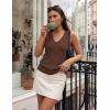 ZESICA Women’s Summer Crochet Sleeveless V Neck Vest Tops 2026 Casual Lightweight Knit Sweaters Fashion Vacation Clothes(Brown)