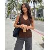 ZESICA Women’s Summer Crochet Sleeveless V Neck Vest Tops 2026 Casual Lightweight Knit Sweaters Fashion Vacation Clothes(Brown)