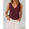 ZESICA Women’s Summer Crochet Sleeveless V Neck Vest Tops 2026 Casual Lightweight Knit Sweaters Fashion Vacation Clothes(Burgundy)