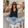 ZESICA Women’s Summer Crochet Sleeveless V Neck Vest Tops 2026 Casual Lightweight Knit Sweaters Fashion Vacation Clothes(Navyblue)
