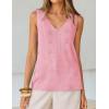 ZESICA Women’s Summer Crochet Sleeveless V Neck Vest Tops 2026 Casual Lightweight Knit Sweaters Fashion Vacation Clothes(Pink)