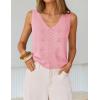 ZESICA Women’s Summer Crochet Sleeveless V Neck Vest Tops 2026 Casual Lightweight Knit Sweaters Fashion Vacation Clothes(Pink)