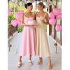 ZESICA Women’s Summer Sleeveless Midi Dress 2026 Square Neck Wedding Guest Beach Casual Flowy Long Dresses with Pockets(Apricot)