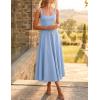 ZESICA Women’s Summer Sleeveless Midi Dress 2026 Square Neck Wedding Guest Beach Casual Flowy Long Dresses with Pockets(Blue)