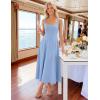 ZESICA Women’s Summer Sleeveless Midi Dress 2026 Square Neck Wedding Guest Beach Casual Flowy Long Dresses with Pockets(Blue)