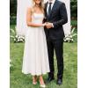 ZESICA Women’s Summer Sleeveless Midi Dress 2026 Square Neck Wedding Guest Beach Casual Flowy Long Dresses with Pockets(White)
