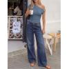 ZESICA Women’s 2026 Summer Off Shoulder Tops Going Out Sexy Y2k Shirts Spring Cap Sleeve Ruched Asymmetrical Blouses(Dusty Blue)