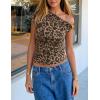 ZESICA Women’s 2026 Summer Off Shoulder Tops Going Out Sexy Y2k Shirts Spring Cap Sleeve Ruched Asymmetrical Blouses(Leopard)