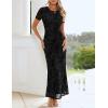 ZESICA Women’s Summer Floral Bodycon Long Dress Ruched Mesh Beach Vacation Formal Cocktail Party Wedding Guest Maxi Dresses(Black)