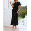 ZESICA Women’s Summer Floral Bodycon Long Dress Ruched Mesh Beach Vacation Formal Cocktail Party Wedding Guest Maxi Dresses(Black)