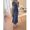 ZESICA Women’s Summer Floral Bodycon Long Dress Ruched Mesh Beach Vacation Formal Cocktail Party Wedding Guest Maxi Dresses(Dustyblue)