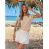 ZESICA Women’s Summer Wool Blend Short Sleeve Sweater Top 2026 Business Casual Lightweight Trendy Tank Tops(Apricot)