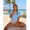ZESICA Women’s Summer Wool Blend Short Sleeve Sweater Top 2026 Business Casual Lightweight Trendy Tank Tops(Blue)