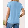 ZESICA Women’s Summer Wool Blend Short Sleeve Sweater Top 2026 Business Casual Lightweight Trendy Tank Tops(Blue)