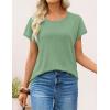 ZESICA Women’s Summer Wool Blend Short Sleeve Sweater Top 2026 Business Casual Lightweight Trendy Tank Tops(Light Green)