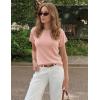ZESICA Women’s Summer Wool Blend Short Sleeve Sweater Top 2026 Business Casual Lightweight Trendy Tank Tops(Pink)