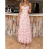 ZESICA Women’s Summer Floral Sleeveless Maxi Dress 2026 Boho Mesh Spaghetti Strap Flowy Beach Wedding Guest Long Dresses(Apricot)