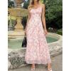 ZESICA Women’s Summer Floral Sleeveless Maxi Dress 2026 Boho Mesh Spaghetti Strap Flowy Beach Wedding Guest Long Dresses(Apricot)