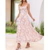 ZESICA Women’s Summer Floral Sleeveless Maxi Dress 2026 Boho Mesh Spaghetti Strap Flowy Beach Wedding Guest Long Dresses(Apricot)