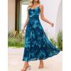 ZESICA Women’s Summer Floral Sleeveless Maxi Dress 2026 Boho Mesh Spaghetti Strap Flowy Beach Wedding Guest Long Dresses(Lake)
