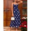 ZESICA Women’s Summer Floral Sleeveless Maxi Dress 2026 Boho Mesh Spaghetti Strap Flowy Beach Wedding Guest Long Dresses(Navy)