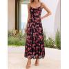 ZESICA Women’s Summer Floral Sleeveless Maxi Dress 2026 Boho Mesh Spaghetti Strap Flowy Beach Wedding Guest Long Dresses(Newblack)