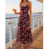 ZESICA Women’s Summer Floral Sleeveless Maxi Dress 2026 Boho Mesh Spaghetti Strap Flowy Beach Wedding Guest Long Dresses(Newblack)