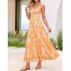 ZESICA Women’s Summer Floral Sleeveless Maxi Dress 2026 Boho Mesh Spaghetti Strap Flowy Beach Wedding Guest Long Dresses(Orange)