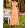 ZESICA Women’s Summer Floral Sleeveless Maxi Dress 2026 Boho Mesh Spaghetti Strap Flowy Beach Wedding Guest Long Dresses(Orange)