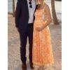 ZESICA Women’s Summer Floral Sleeveless Maxi Dress 2026 Boho Mesh Spaghetti Strap Flowy Beach Wedding Guest Long Dresses(Orange)