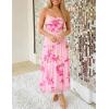 ZESICA Women’s Summer Floral Sleeveless Maxi Dress 2026 Boho Mesh Spaghetti Strap Flowy Beach Wedding Guest Long Dresses(Pink)